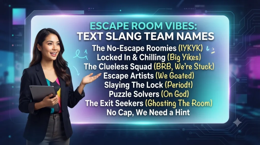funny team names for escape rooms