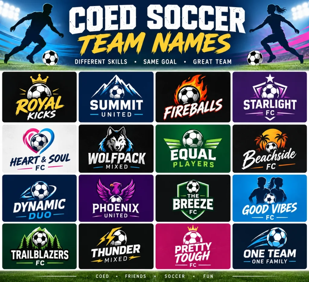 Coed Soccer Team Names: 150+ Creative, Funny & Cool Ideas
