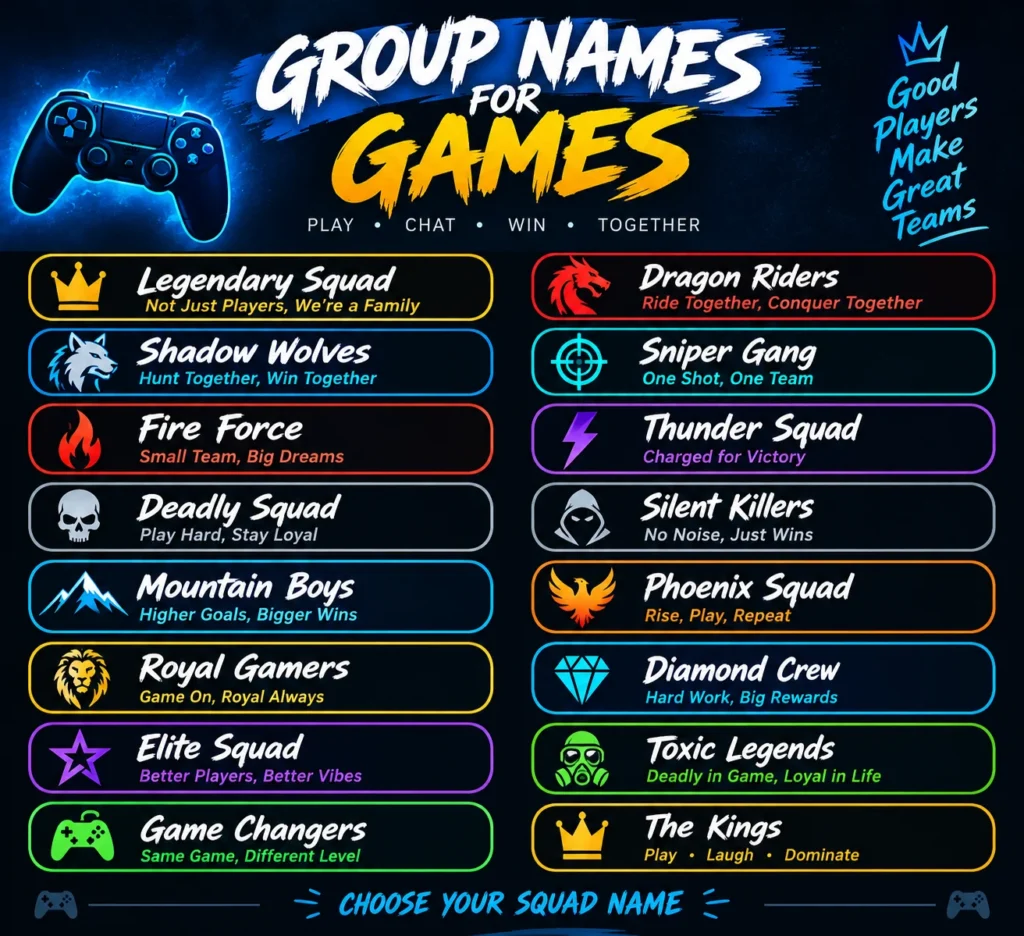 group names for games
