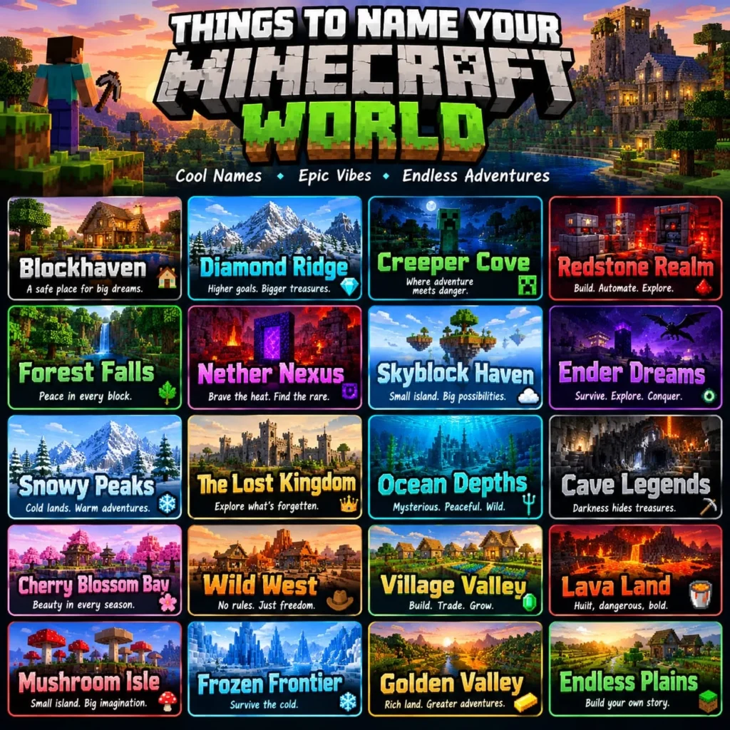 Things to Name Your Minecraft World