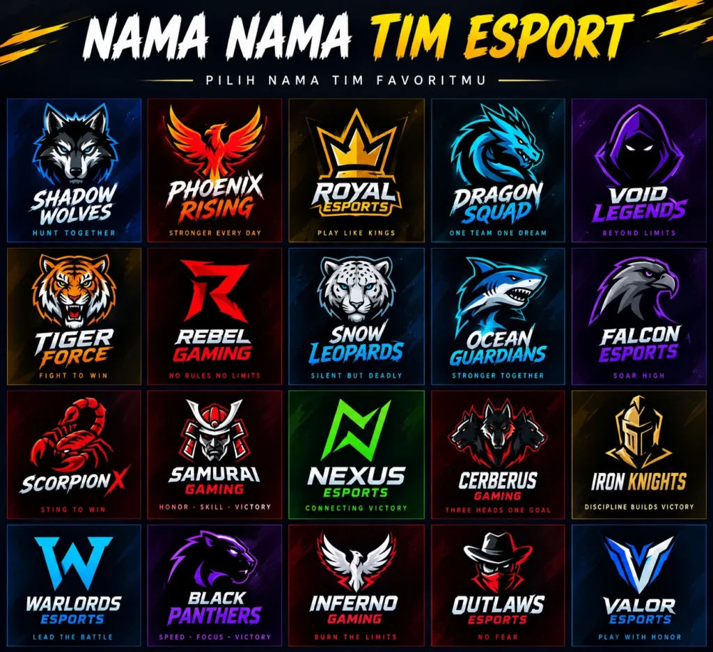 Nama Nama Tim Esport Keren, Unik, dan Mudah Diingat