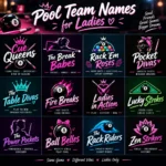 pool team names for ladies