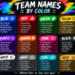 team names by color