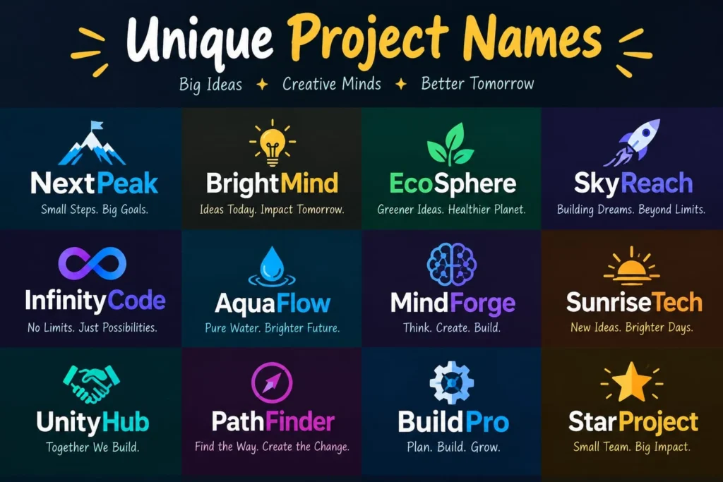Unique Project Name Ideas: Creative Names for Any Project